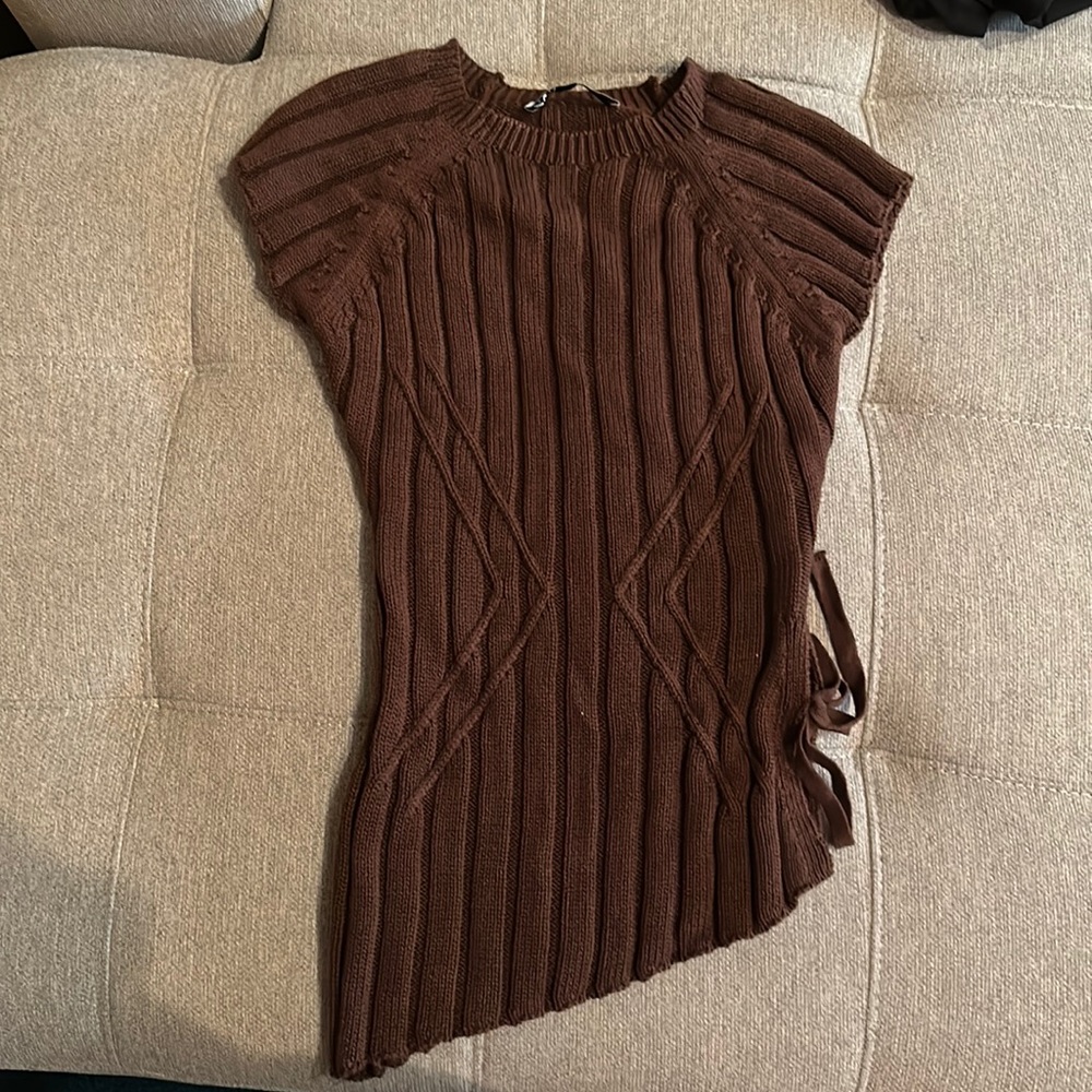 Womens Zara brown short sleeve sweater size: S